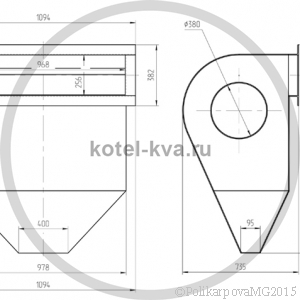 Чертеж золоуловителя ЗУ 1,1