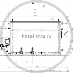 Чертеж котла КВа 2,5 общий вид