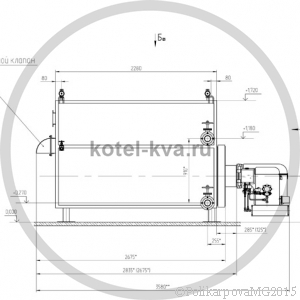 Чертеж котла КВа 600 общий вид