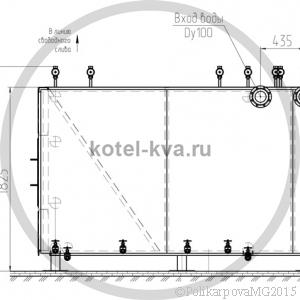 Чертеж котла КВа 800 общий вид