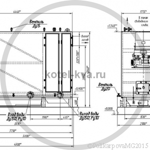 Котел КВм-2,2 с забрасывателем и с топкой РПК