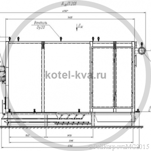 Котел КВм-4,0 с забрасывателем и с топкой РПК