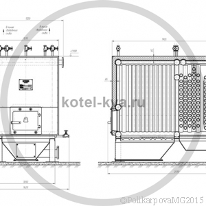 Чертеж котла без дымососа 580 кВт