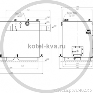 Чертеж котла без дымососа 1,44 МВт