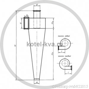 Чертеж циклона 

Циклон ЦН 34