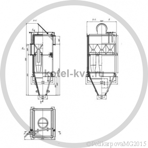 Чертеж циклона БЦ-259-(3x3)