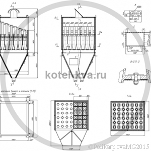 Чертеж циклона БЦ-2-6x(4+3)