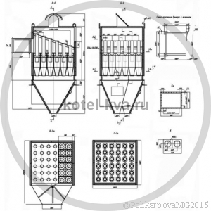 Чертеж циклона БЦ-2-6x(4+2)