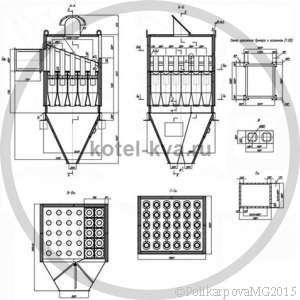 Чертеж циклона БЦ-2-5x(4+2)