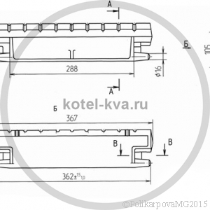 Чертеж колосника 00.1603.038 (Т 220.13.001)