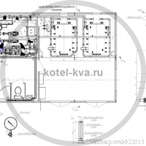 Чертеж модульной котельной 200 КВт (0,2 МВт) вид сверху